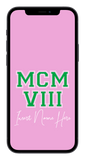 MCMVIII Custom Phone Wallpaper (Choose Color)